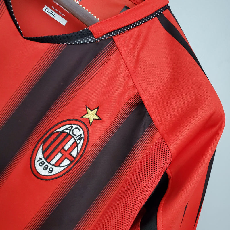 Camisa Milan Retrô 2004-2005 Vermelha e Preta - Adidas