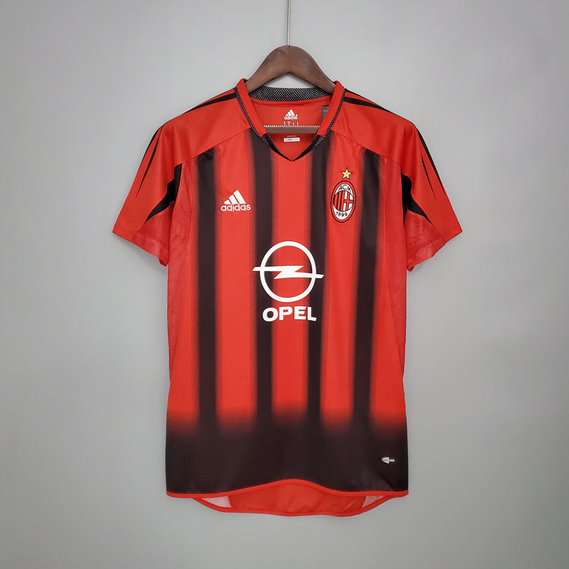 Camisa Milan Retrô 2004-2005 Vermelha e Preta - Adidas