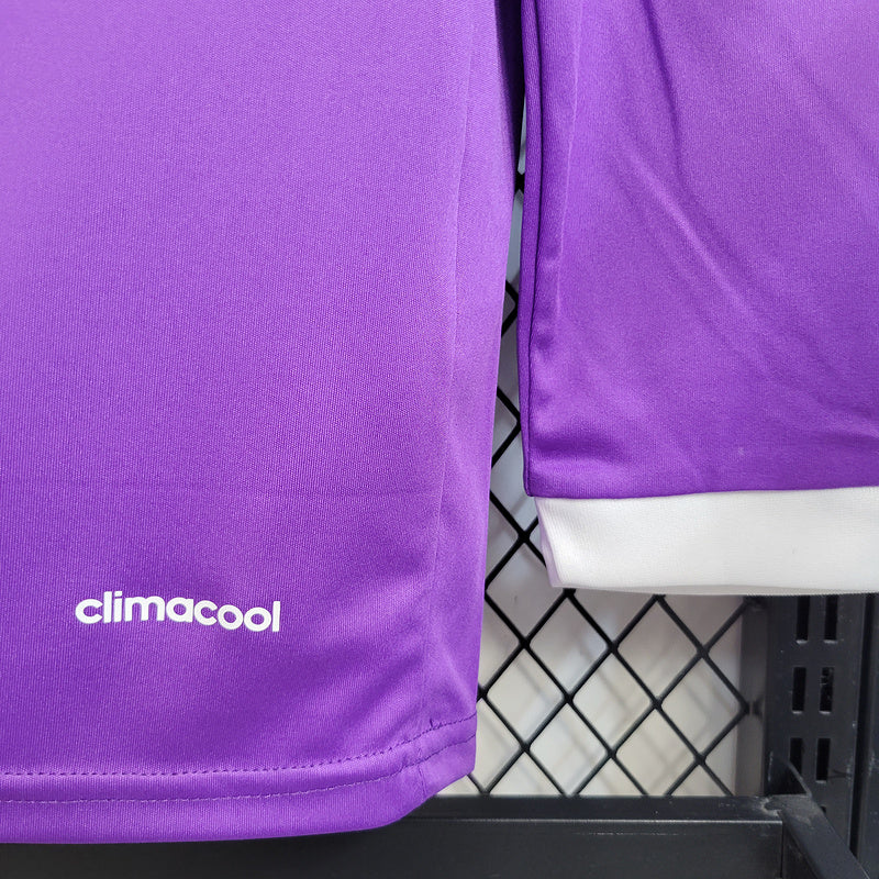 Camisa Real Madrid Manga Longa Retrô 17/18 - Roxo