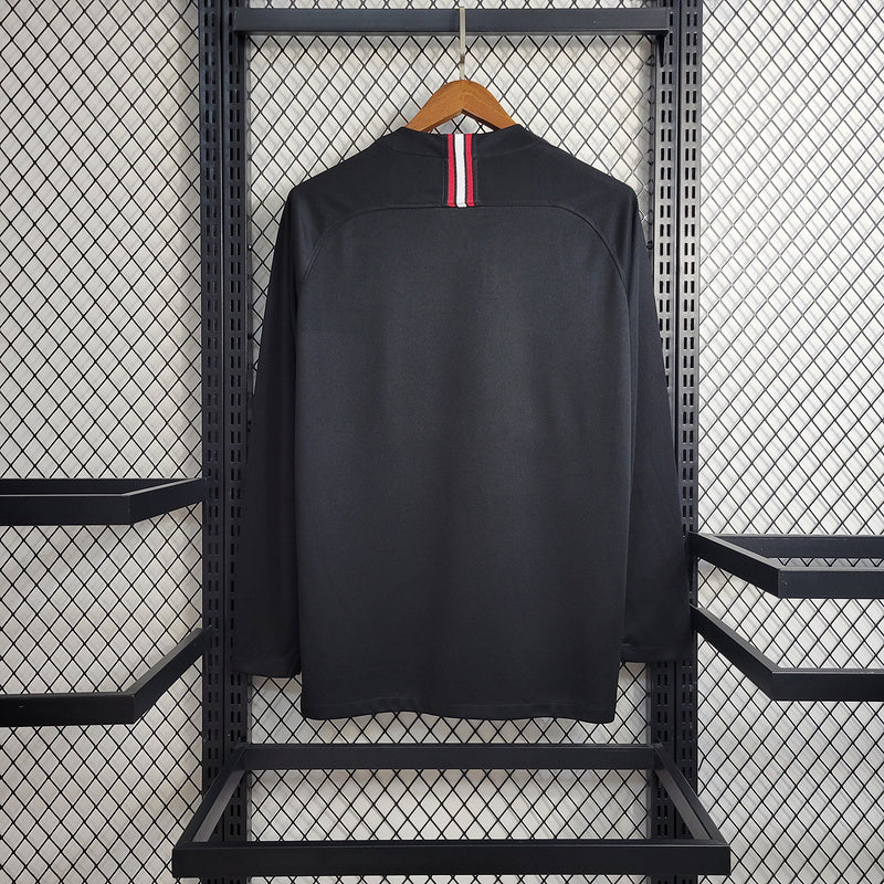 Camisa PSG Manga Longa Retrô 18/19 Away - Preto