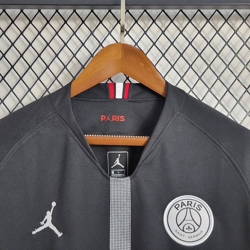 Camisa PSG Manga Longa Retrô 18/19 Away - Preto
