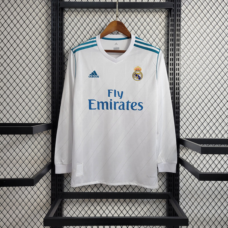Camisa Real Madrid Manga Longa Retrô 17/18  Home
