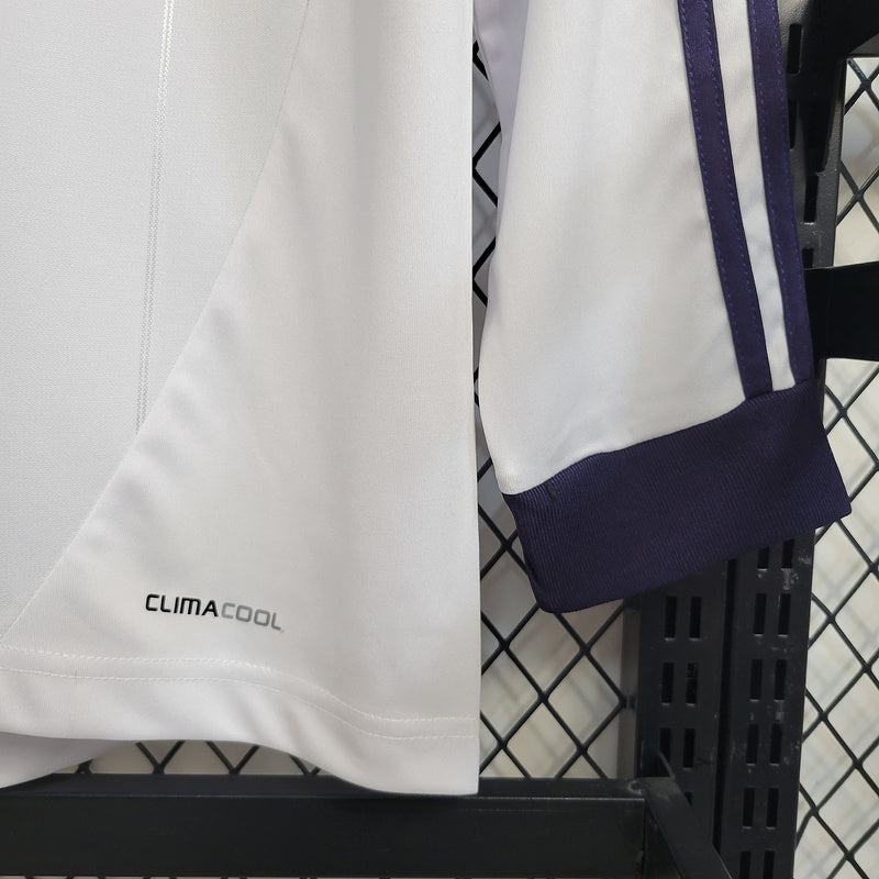Camisa Real Madrid Manga Longa Retrô 12/13 Home - Branco