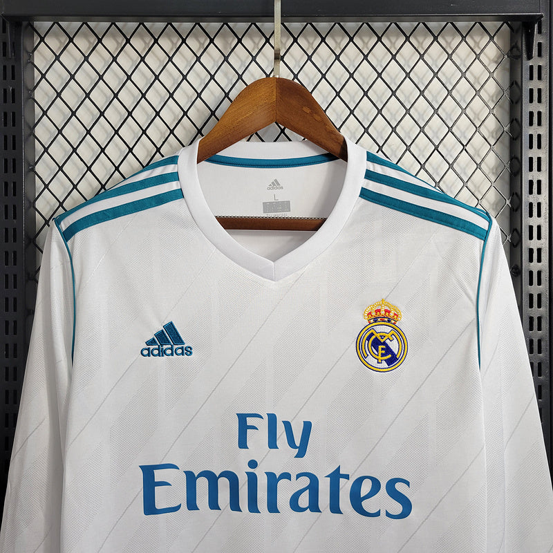 Camisa Real Madrid Manga Longa Retrô 17/18  Home