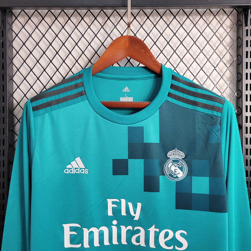 Camisa Real Madrid Manga Longa Retrô 17/18 Away
