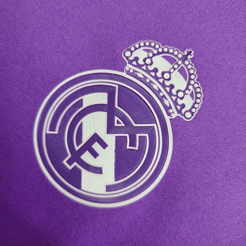 Camisa Real Madrid Manga Longa Retrô 17/18 - Roxo
