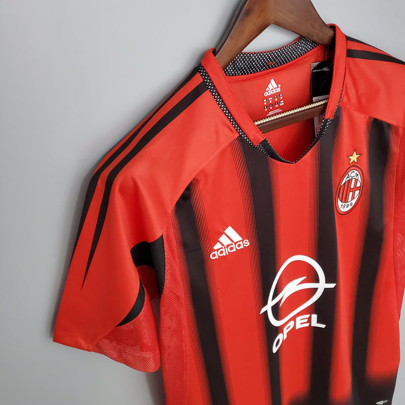Camisa Milan Retrô 2004-2005 Vermelha e Preta - Adidas